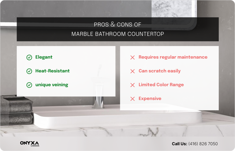 PROS CONS of Marble Bathroom Countertop