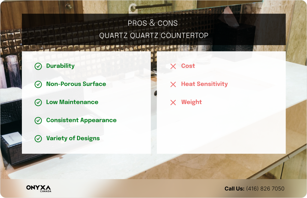 PROS CONS Quartz Quartz Countertop 1